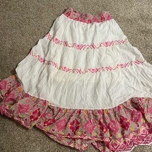 Beautiful, flowing maxi skirt. Pink and white.